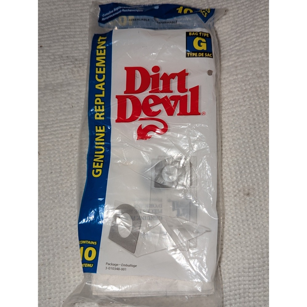 Dirt Devil Hand Vac Style G Paper‎ Vacuum Bags 10 Pack (Sealed)